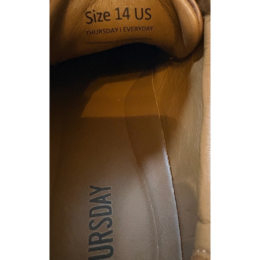 THURSDAY Leather Sneakers | Brown | Size 14 - Picture 3 of 9
